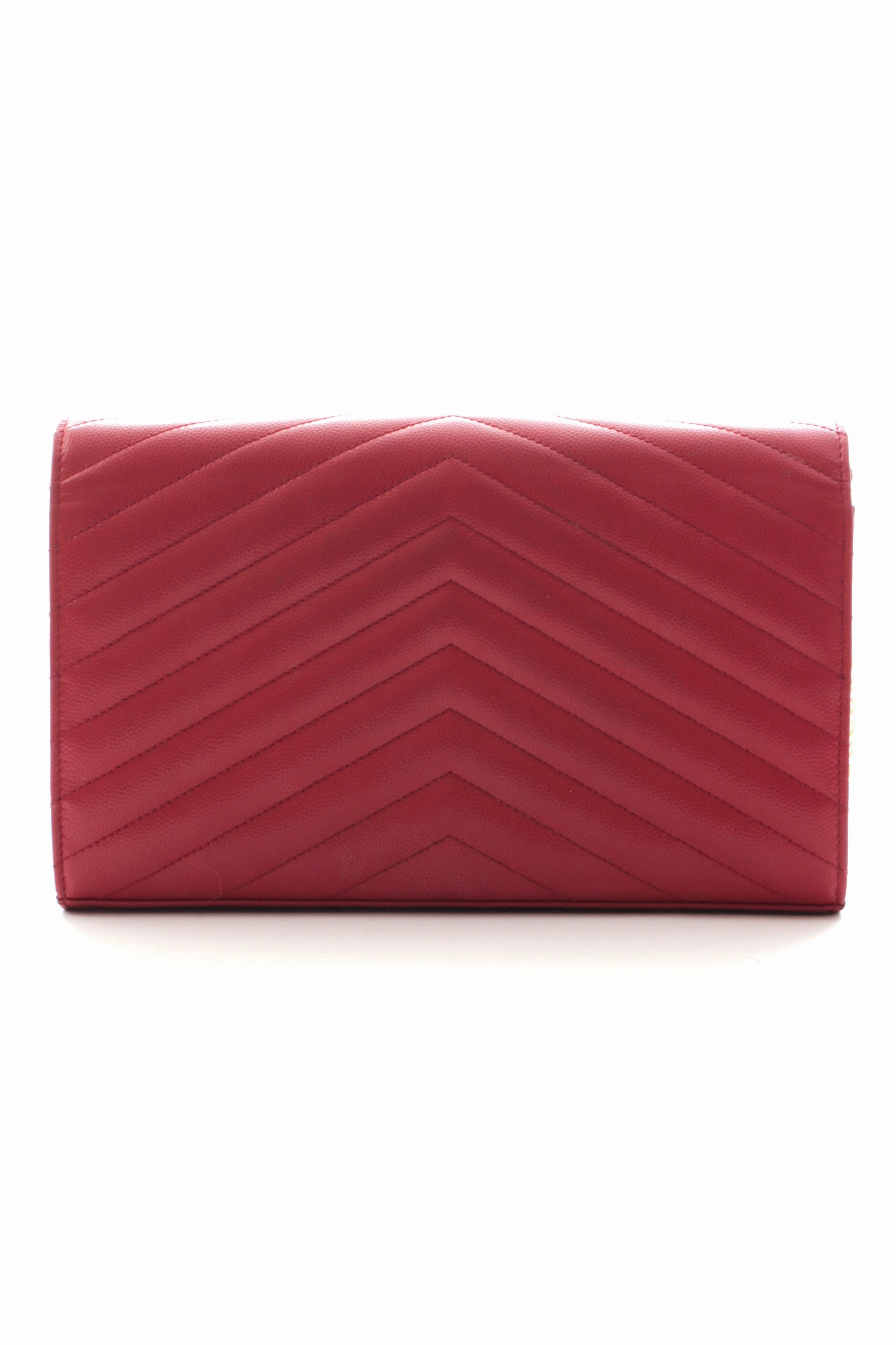 Saint Laurent Monogram Chain Wallet Bag in Matelasse Leather