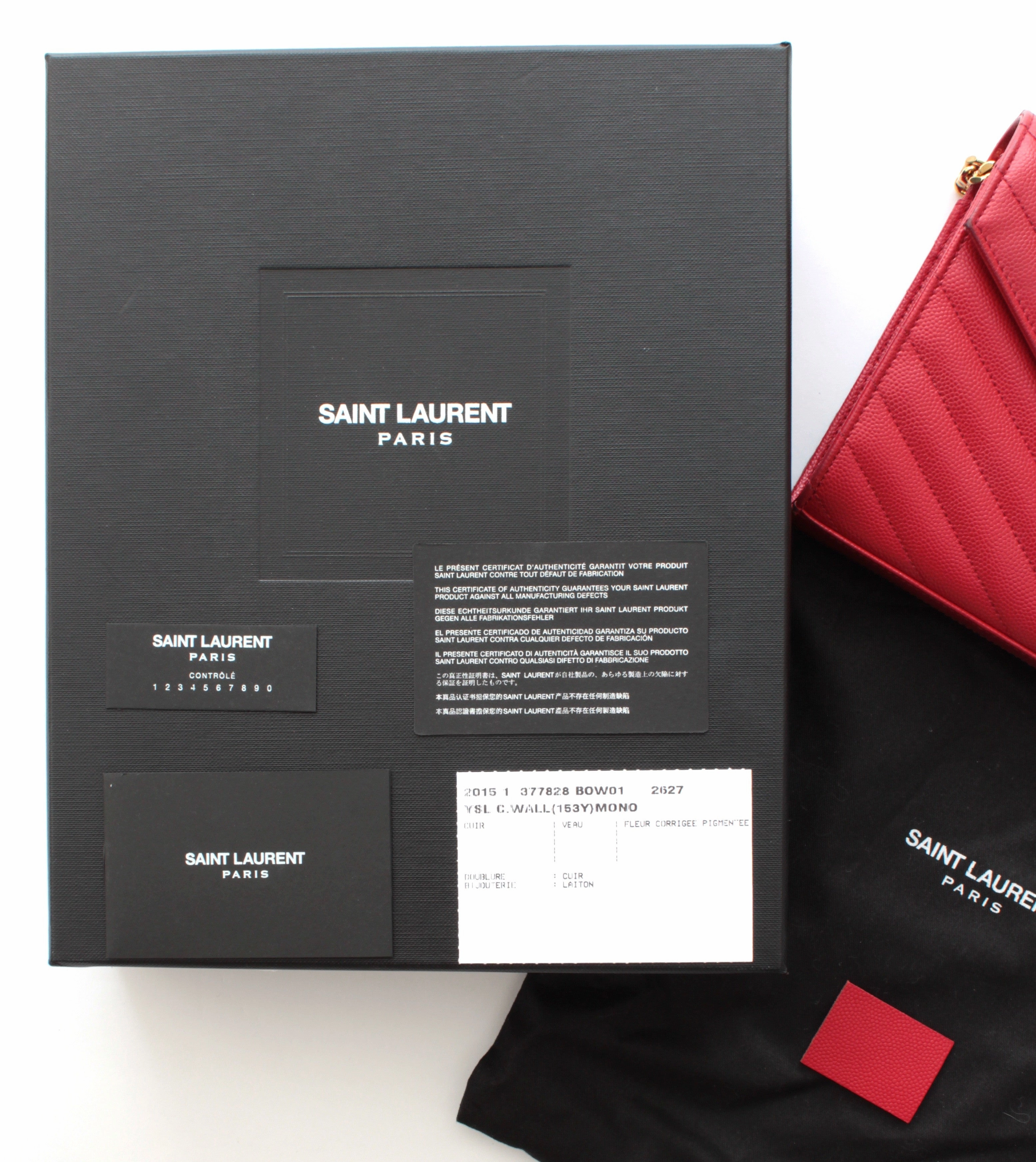 Saint Laurent Monogram Chain Wallet Bag in Matelasse Leather