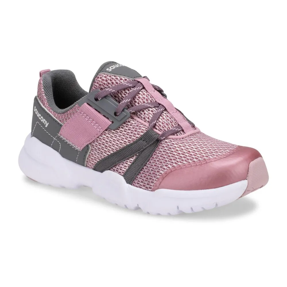 Saucony Blush/Grey Vertex Children??s Lace Sneaker