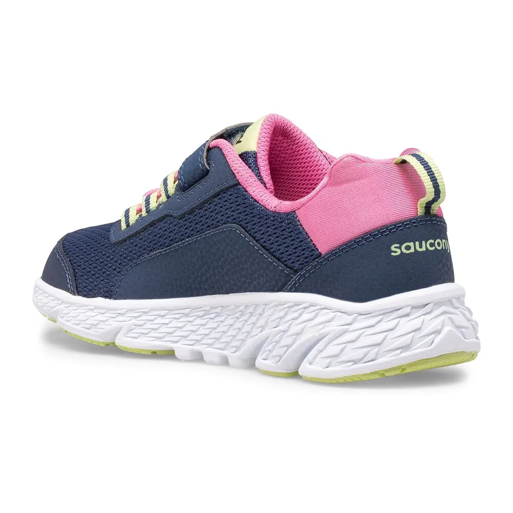Saucony Navy/Green/Pink Wind Shield A/C Children??s Sneaker