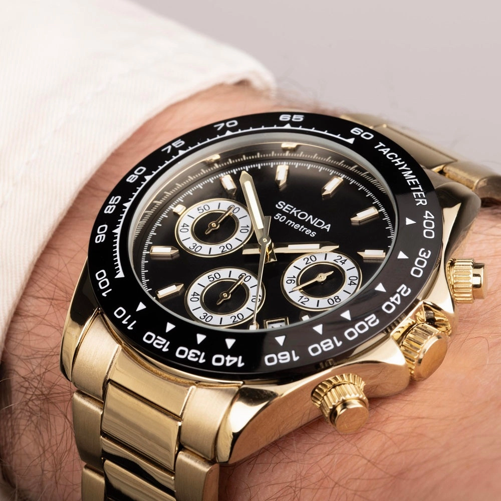 Sekonda Circuit Chronograph Men??s Gold Plated Watch 30203