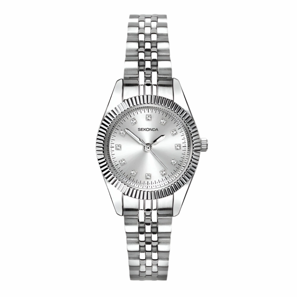 Sekonda Francis Stone Set Silver Dial Ladies Watch 40689