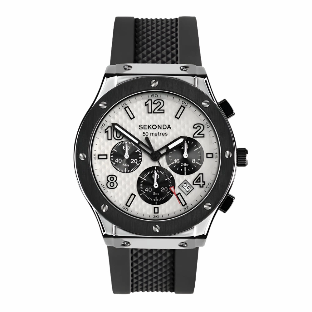 Sekonda Titan Sports Chronograph Silicone Strap Men's Watch 30256