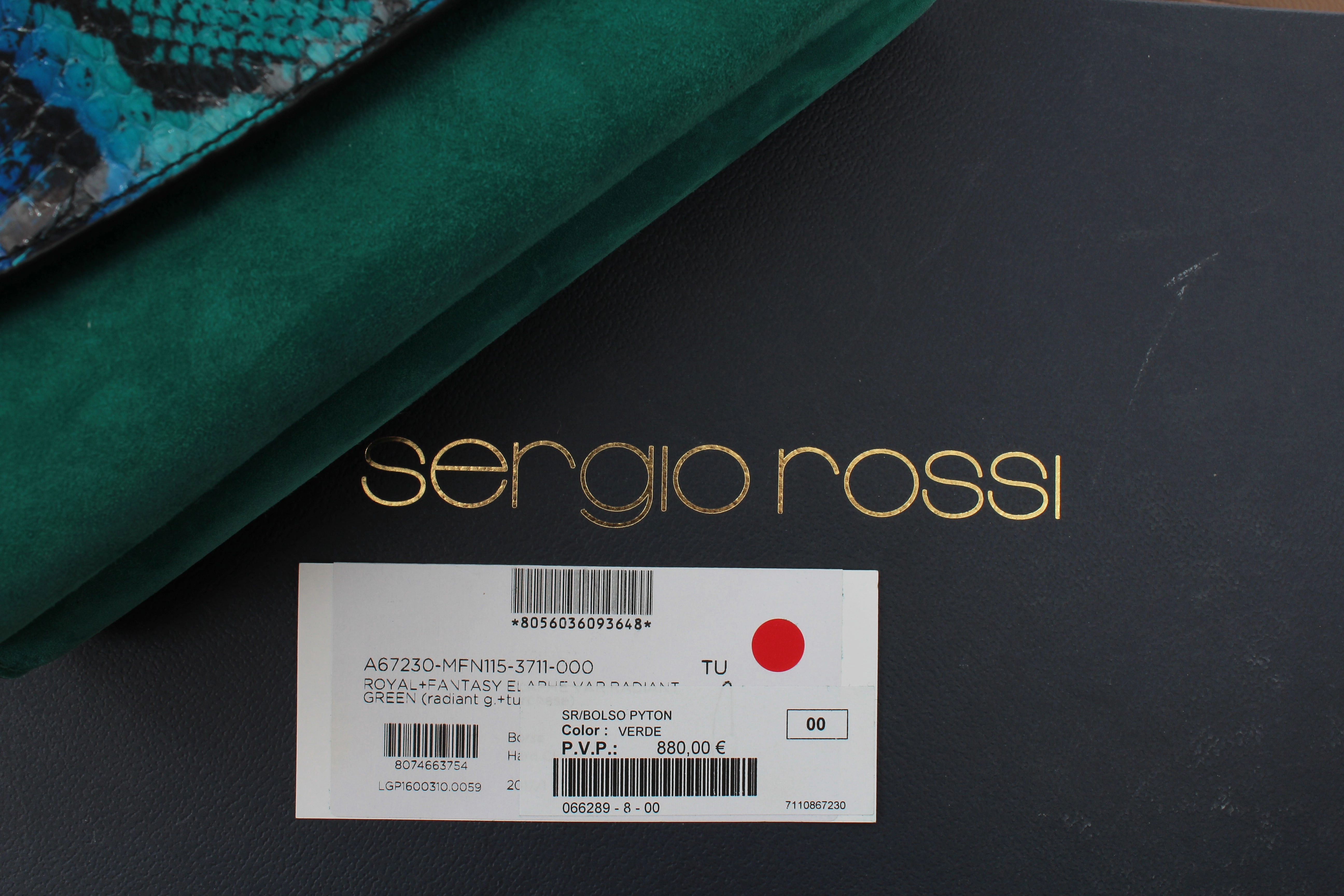 Sergio Rossi Python and Suede Chain Shoulder Bag