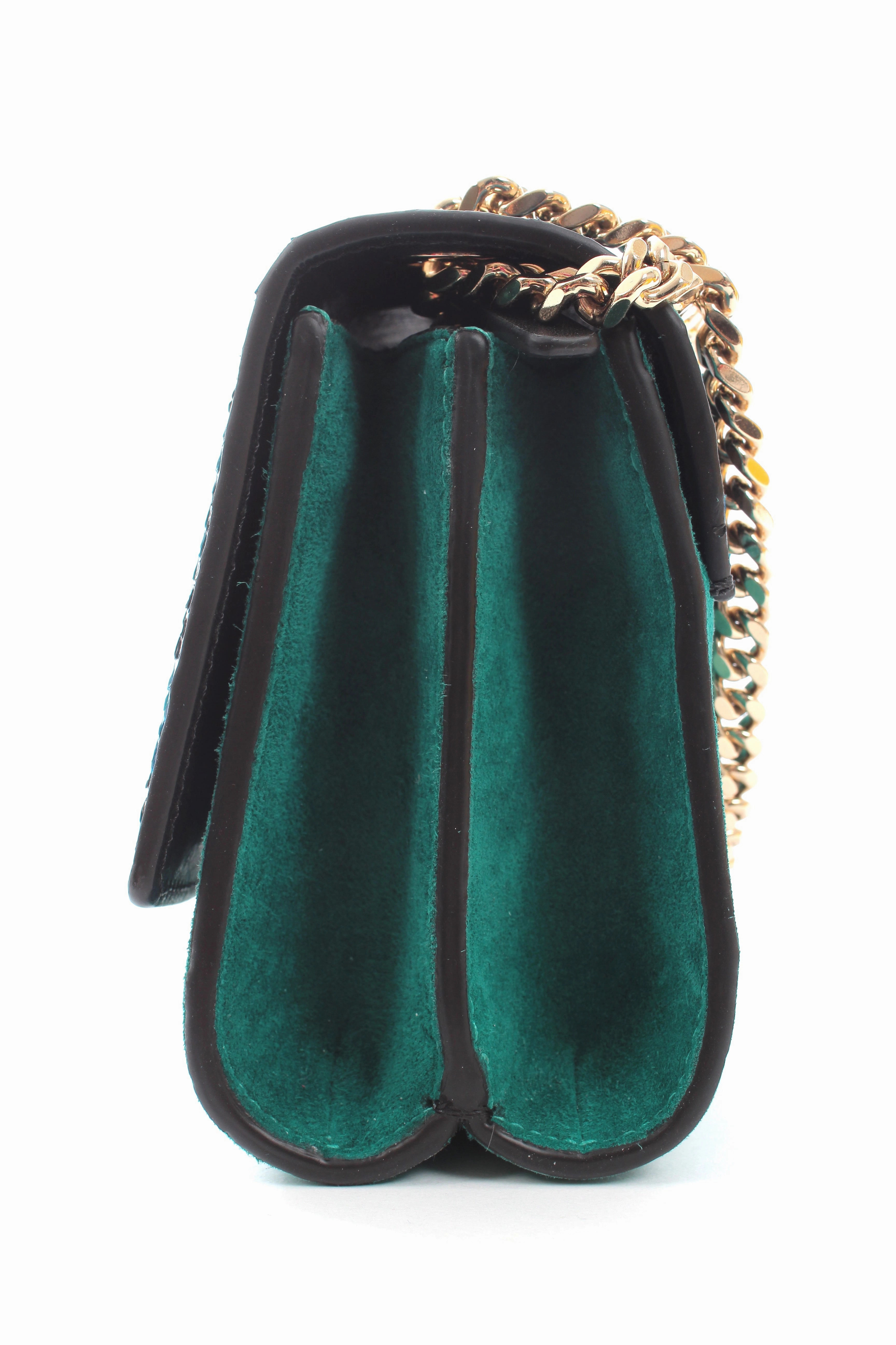 Sergio Rossi Python and Suede Chain Shoulder Bag