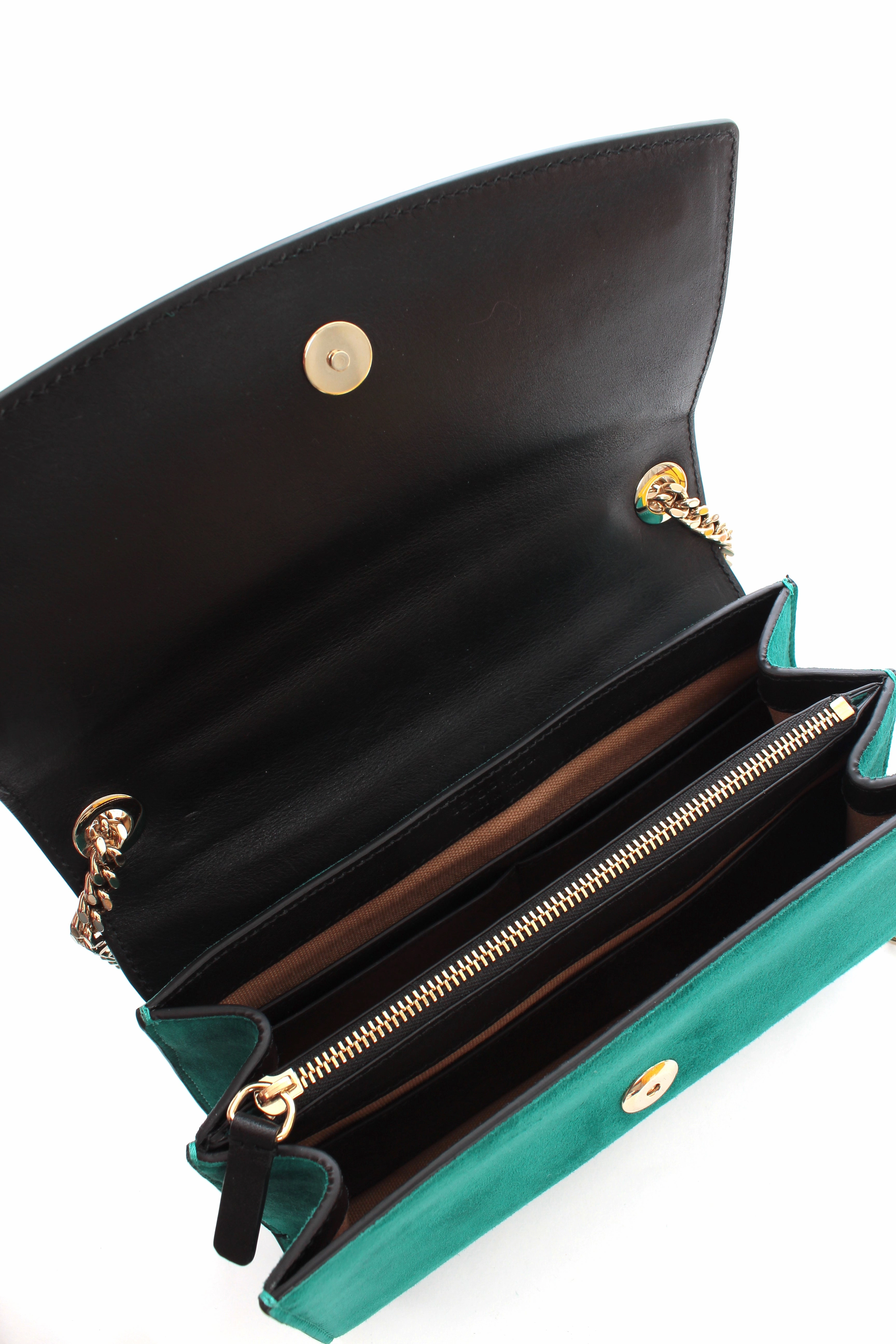 Sergio Rossi Python and Suede Chain Shoulder Bag