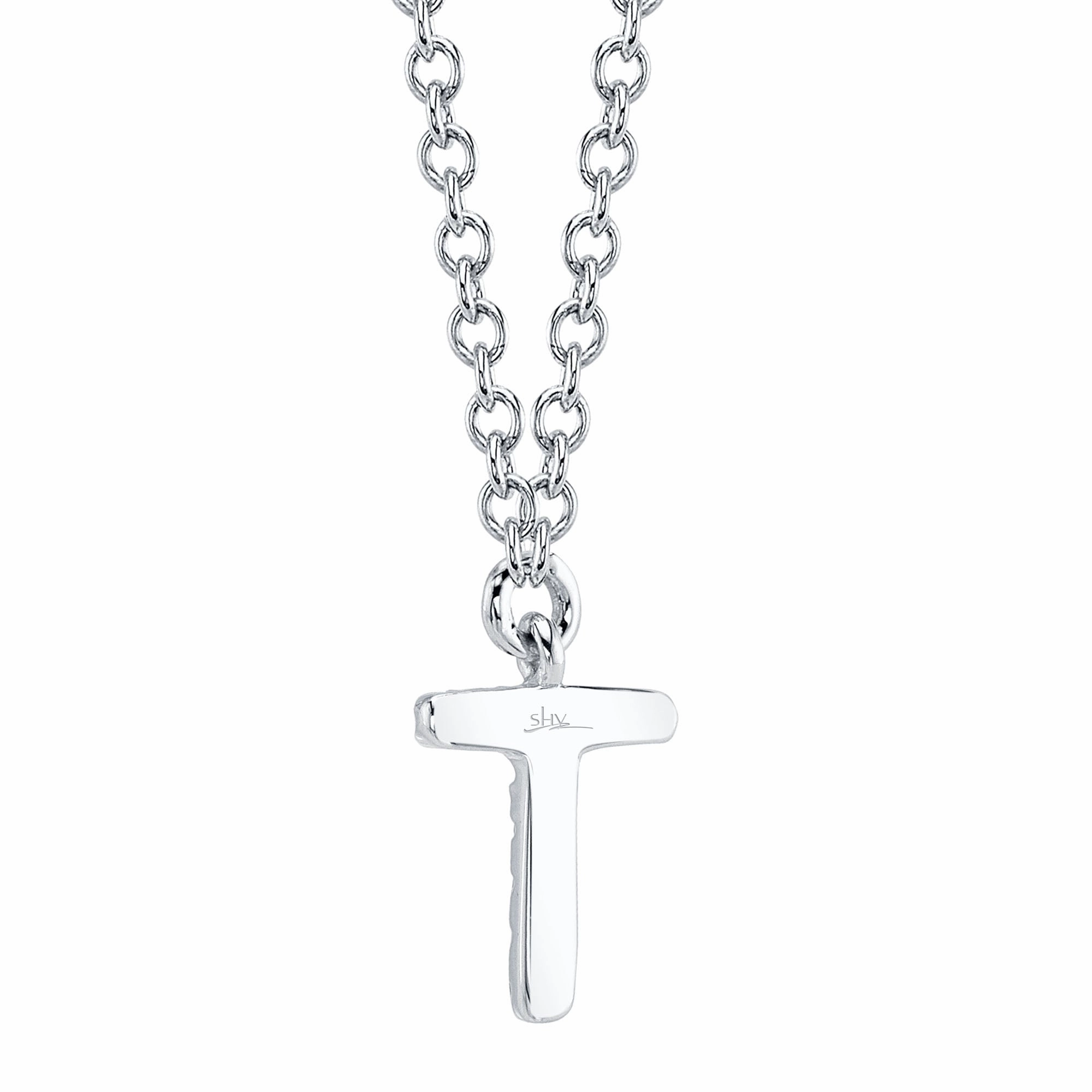 Shy Creation 0.03Ct Diamond Necklace - Initial T SC55007903-T