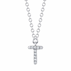 Shy Creation 0.03Ct Diamond Necklace - Initial T SC55007903-T