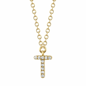 Shy Creation 0.03Ct Diamond Necklace - Initial T SC55007904-T