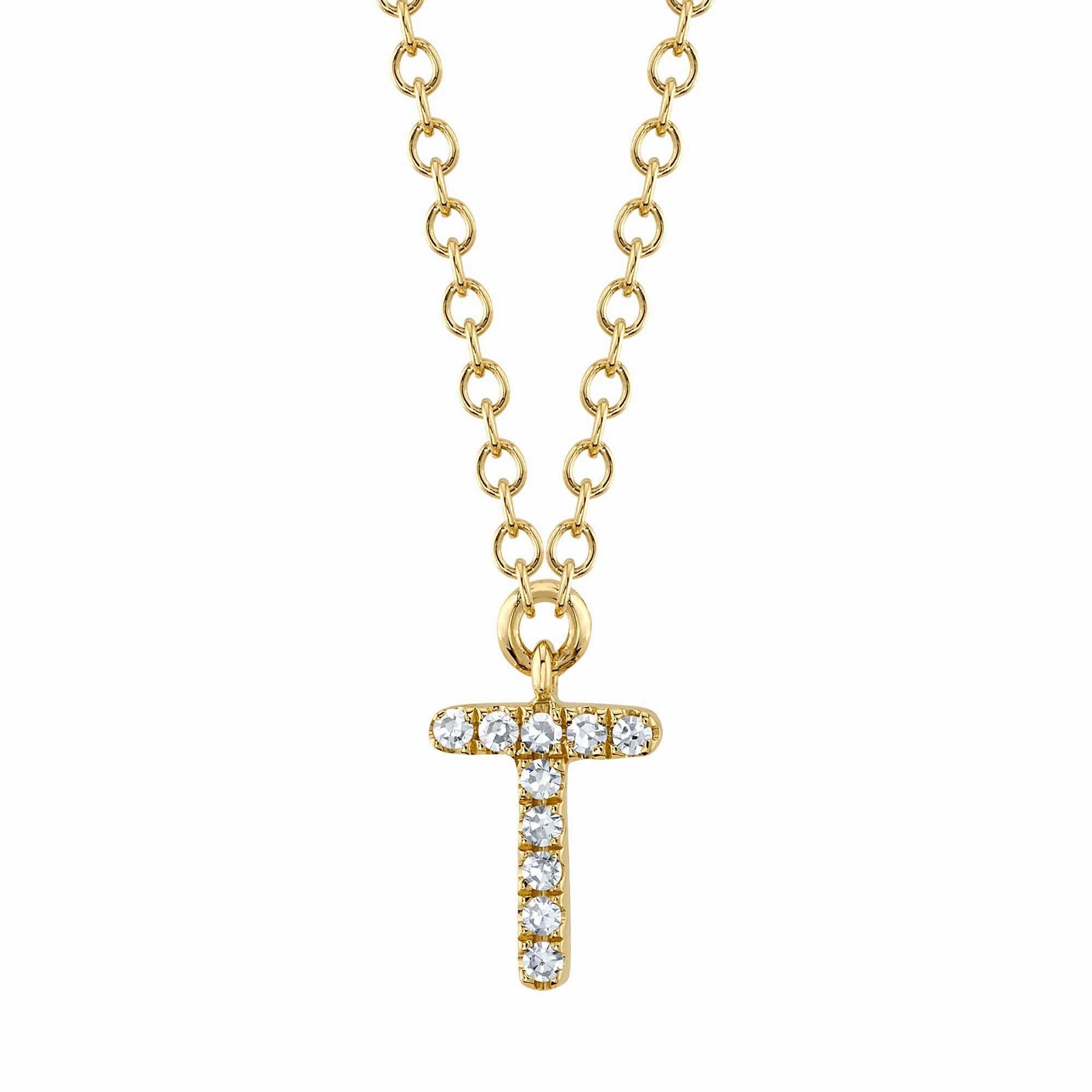 Shy Creation 0.03Ct Diamond Necklace - Initial T SC55007904-T