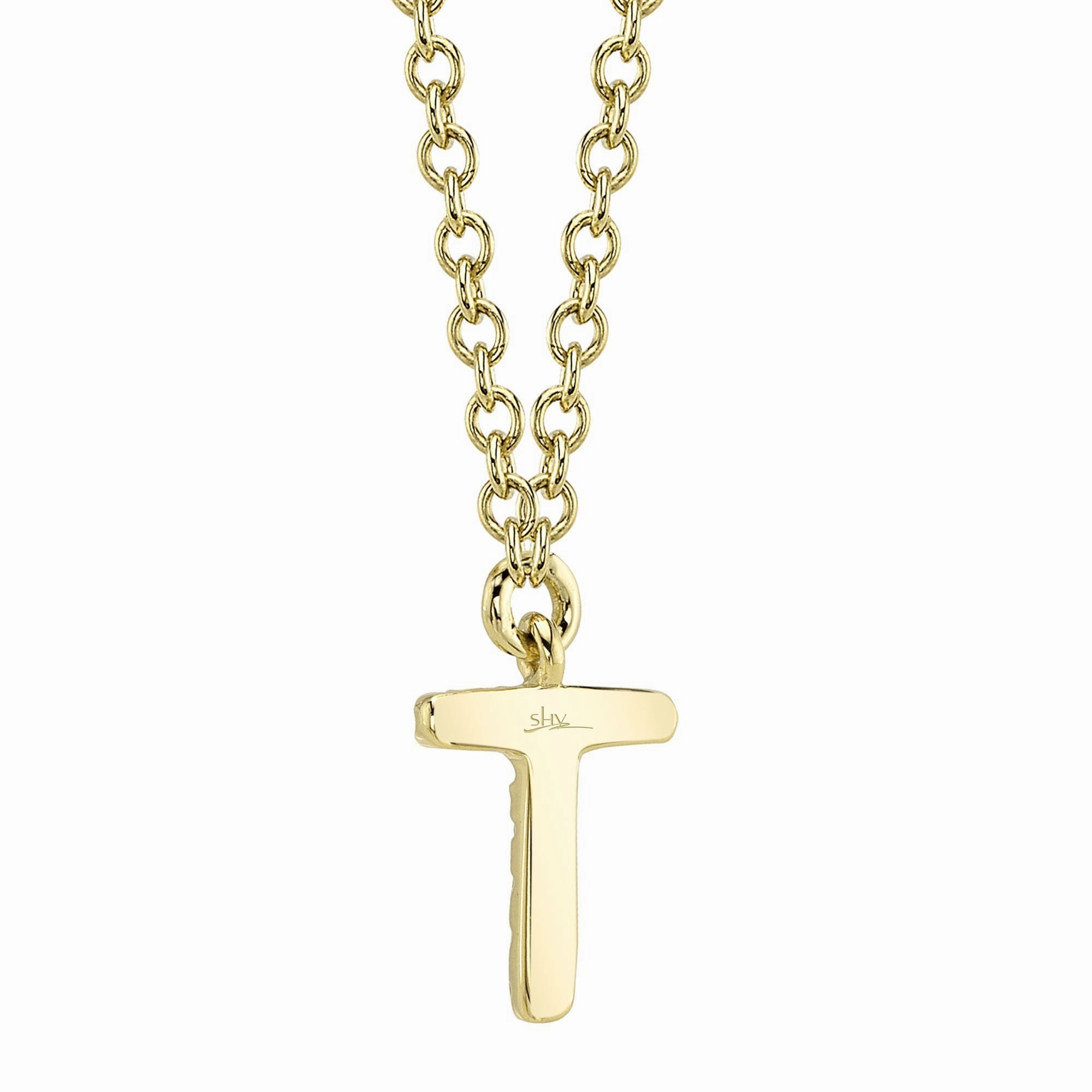 Shy Creation 0.03Ct Diamond Necklace - Initial T SC55007904-T