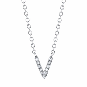 Shy Creation 0.03Ct Diamond Necklace - Initial V SC55007903-V