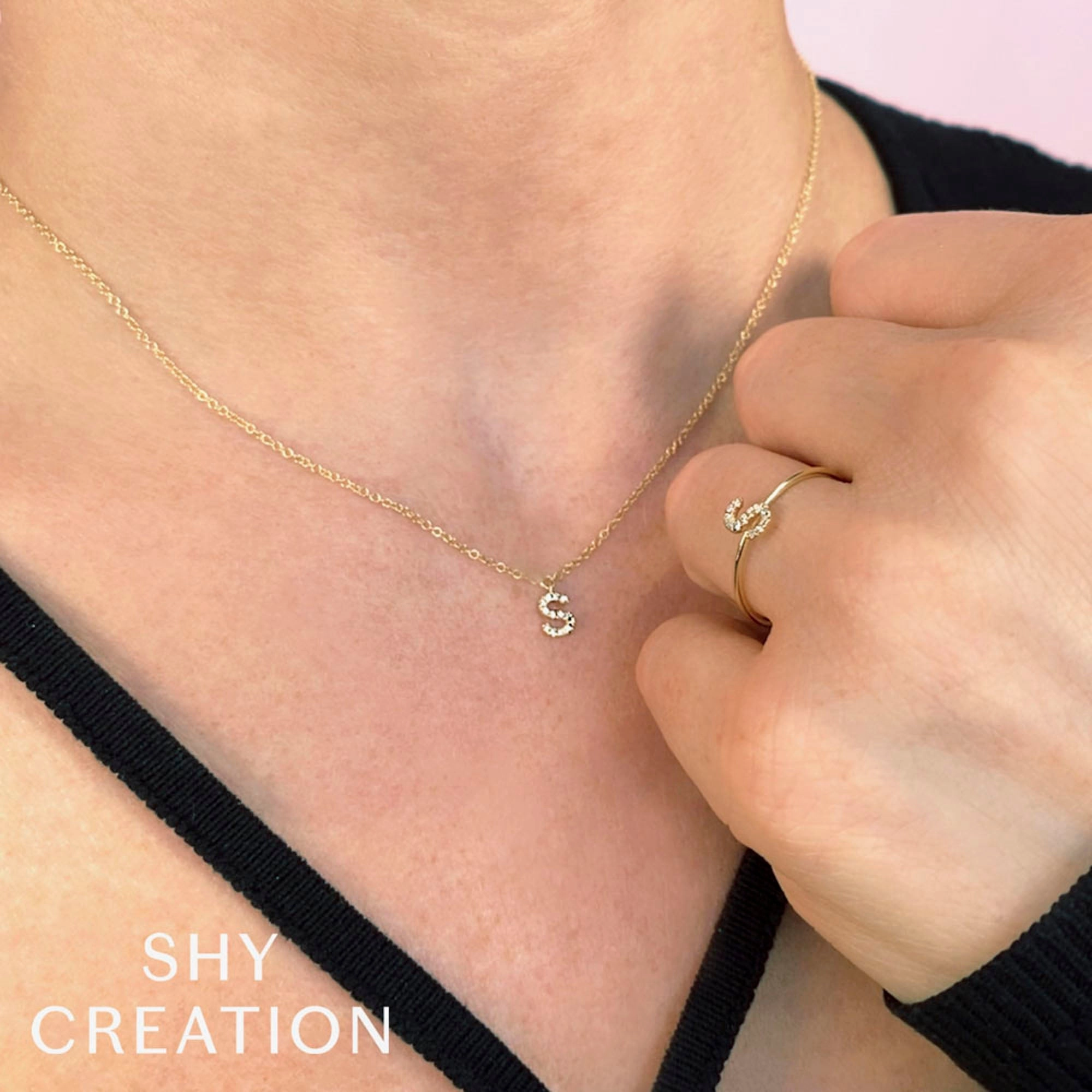 Shy Creation 0.04Ct Diamond Necklace - Initial C SC55007903-C
