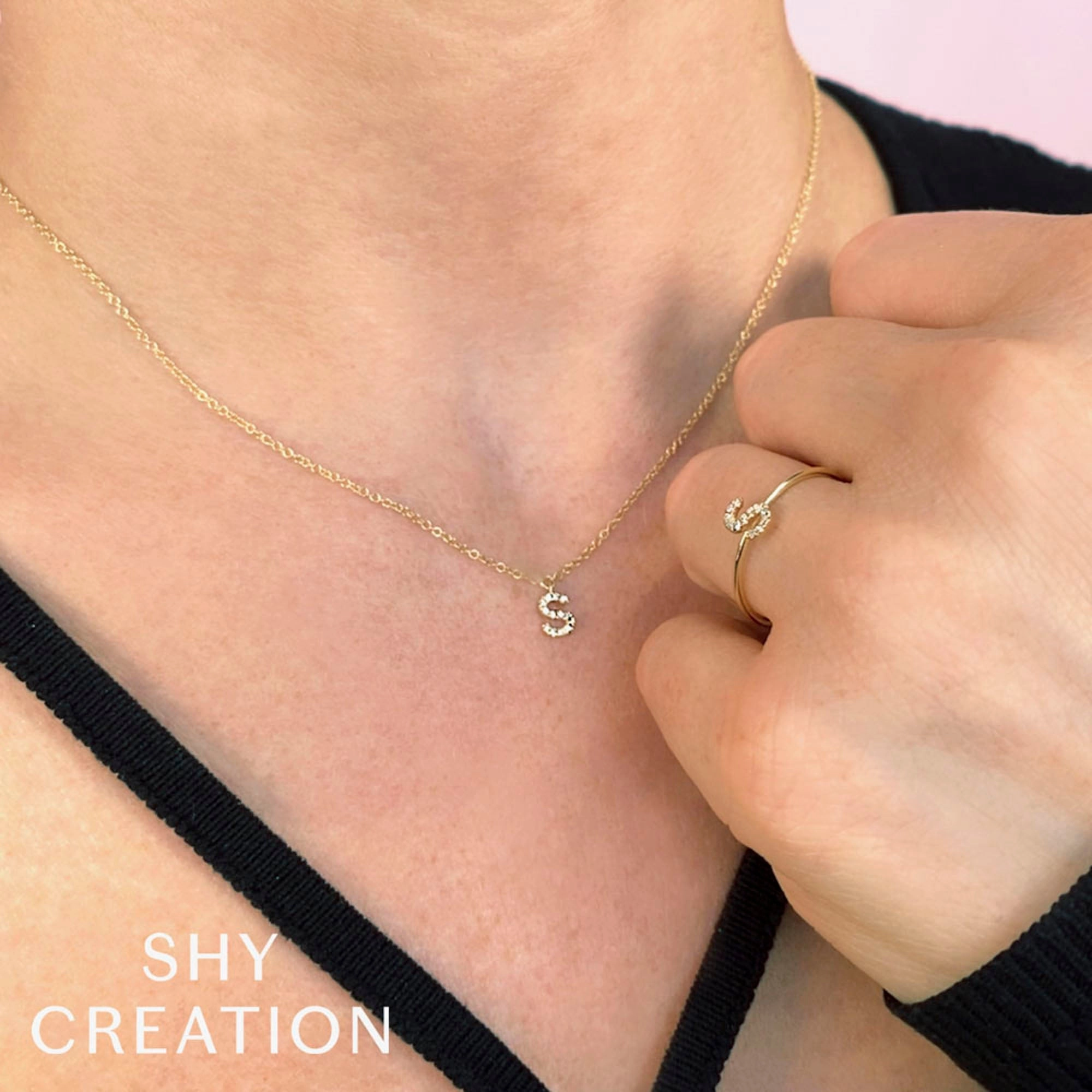 Shy Creation 0.04Ct Diamond Necklace - Initial P SC55007903-P