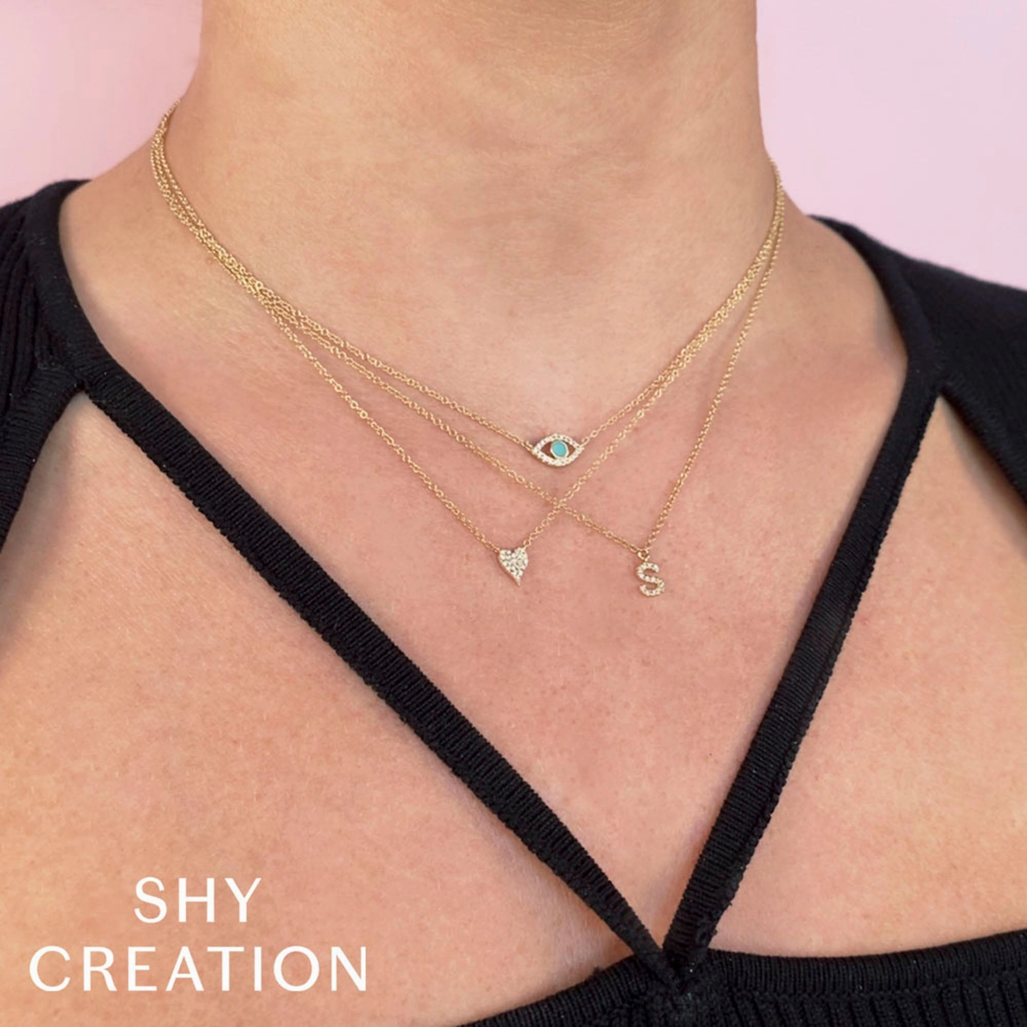 Shy Creation 0.04Ct Diamond Necklace - Initial X SC55007903-X