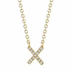 Shy Creation 0.04Ct Diamond Necklace - Initial X SC55007904-X