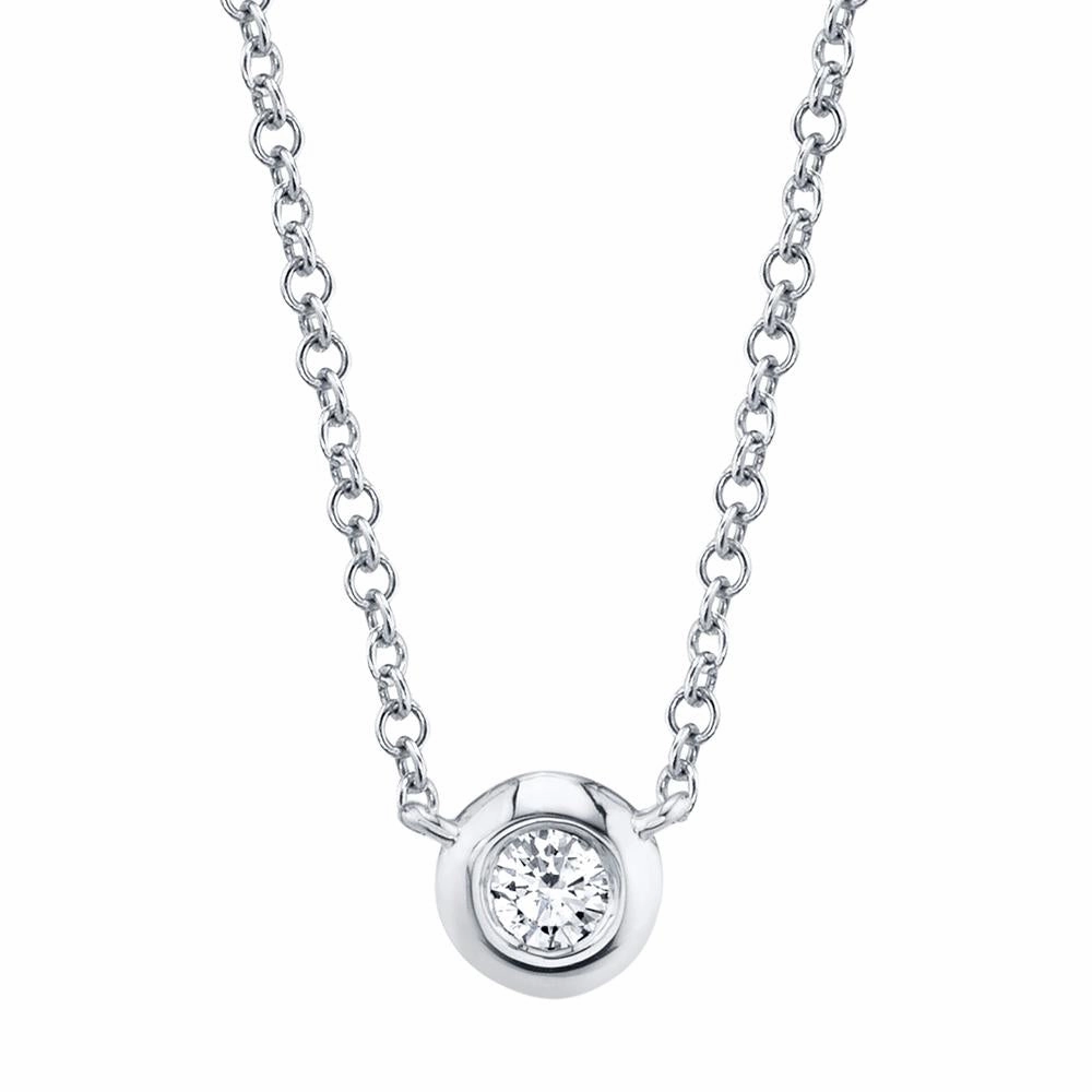 Shy Creation 0.05Ct Diamond Bezel Necklace SC55003228