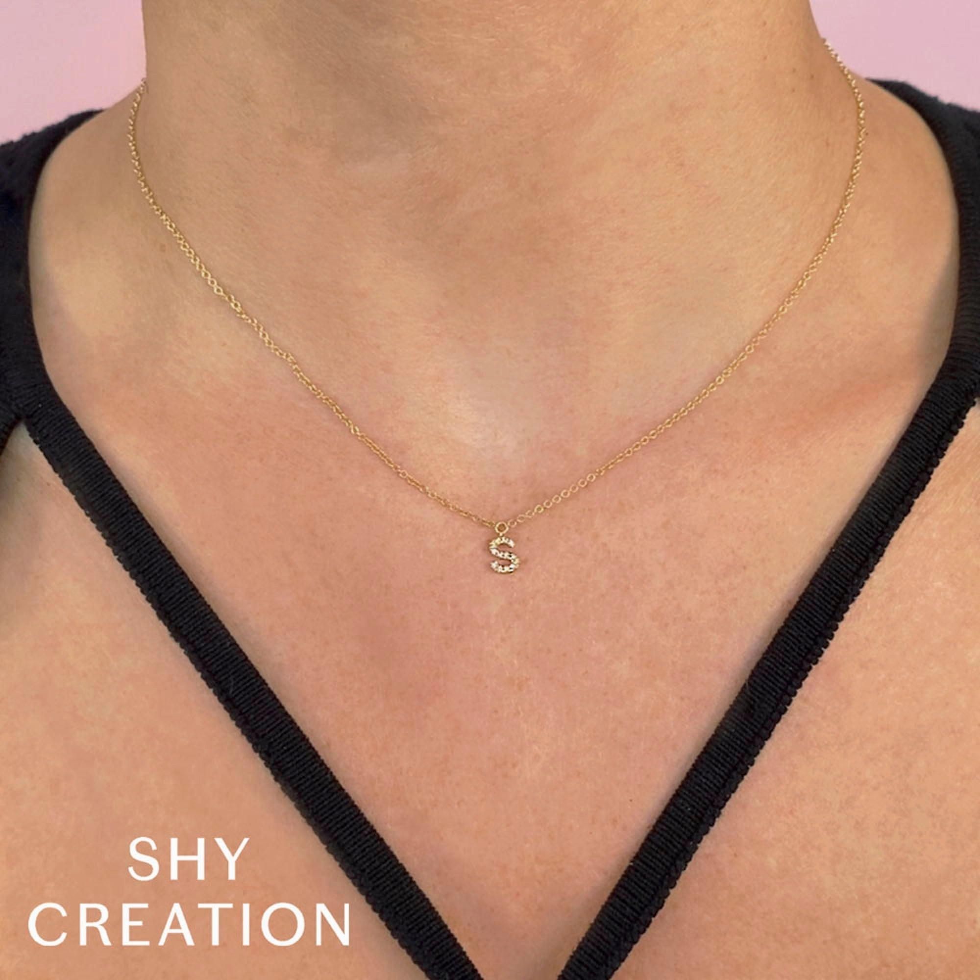 Shy Creation 0.05Ct Diamond Necklace - Initial H SC55007903-H