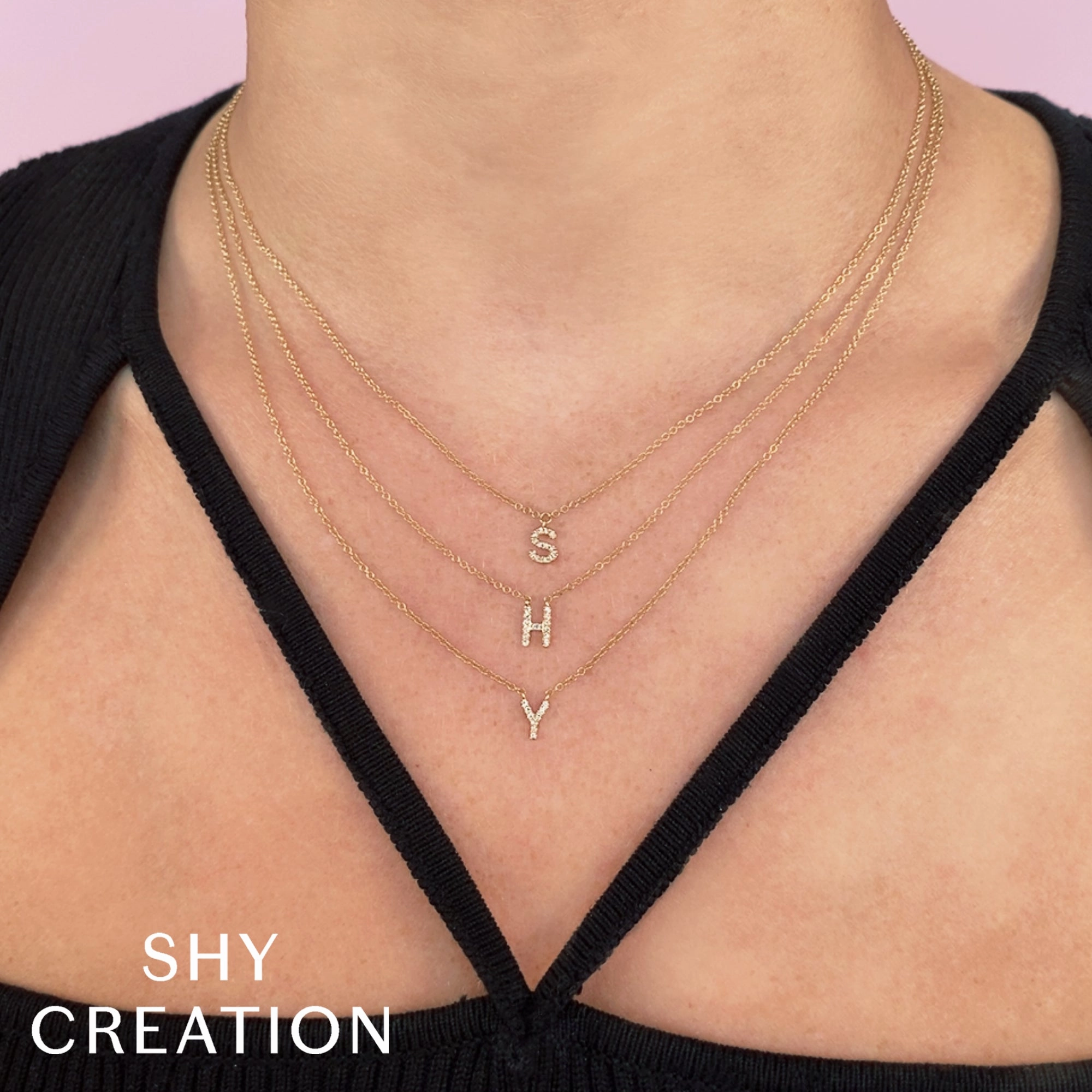 Shy Creation 0.05Ct Diamond Necklace - Initial K SC55007904-K