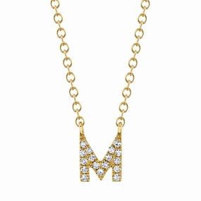 Shy Creation 0.05Ct Diamond Necklace - Initial M SC55007904-M