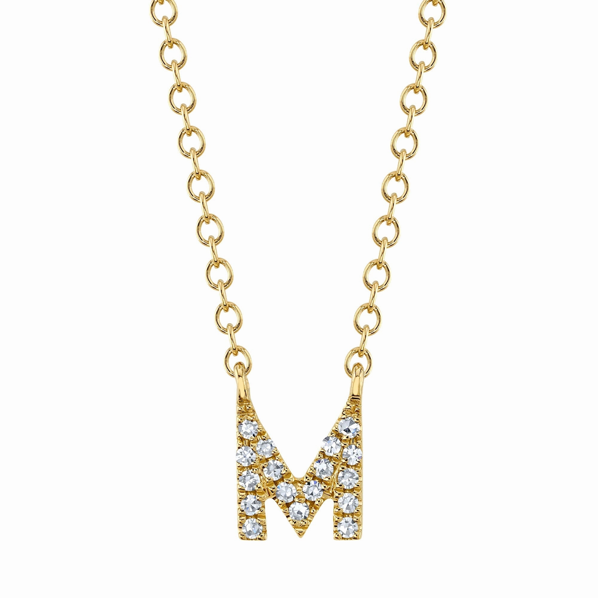 Shy Creation 0.05Ct Diamond Necklace - Initial M SC55007904-M