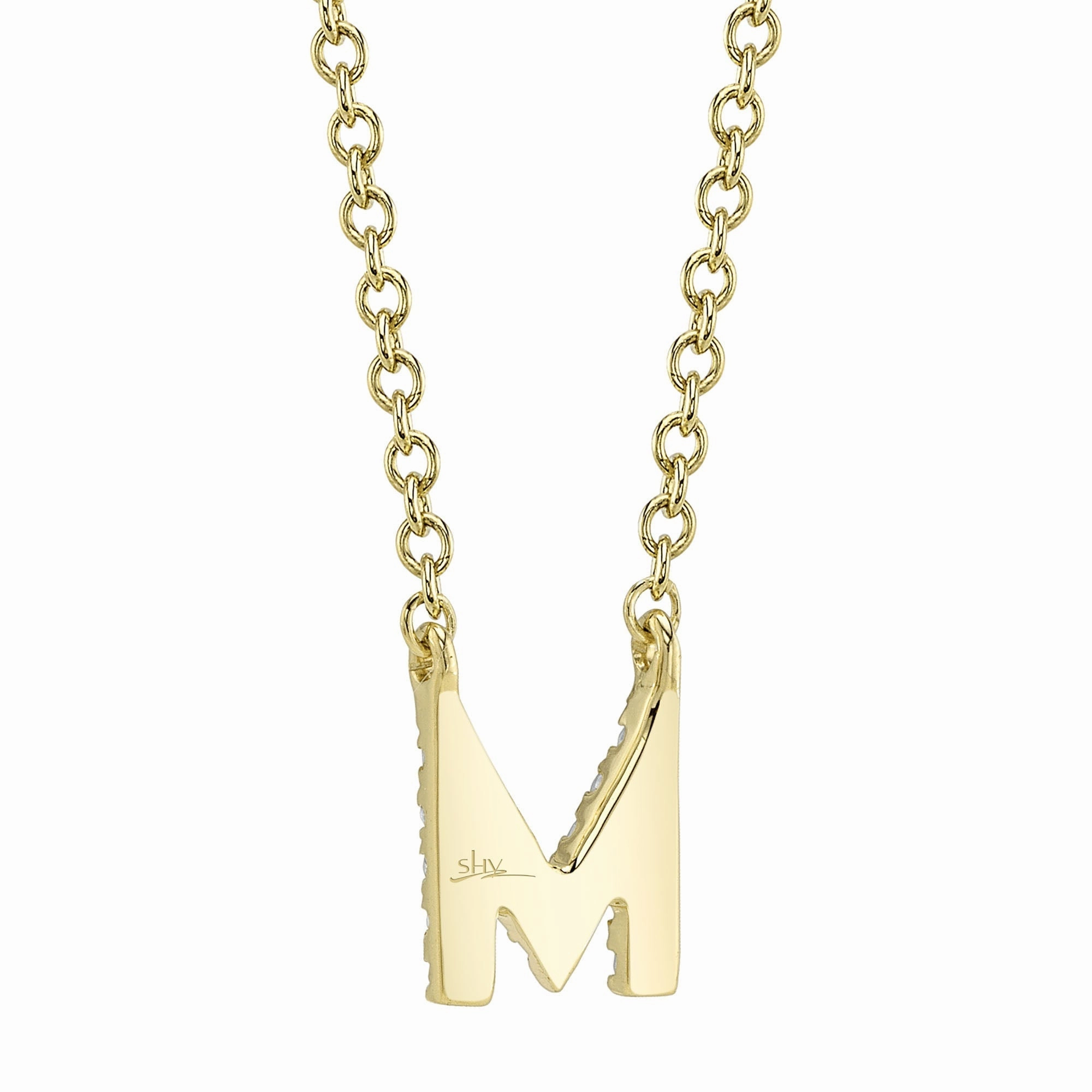 Shy Creation 0.05Ct Diamond Necklace - Initial M SC55007904-M