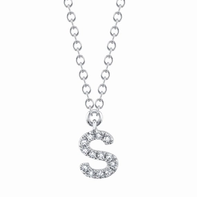 Shy Creation 0.05Ct Diamond Necklace - Initial S SC55007903-S