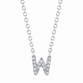 Shy Creation 0.05Ct Diamond Necklace - Initial W SC55007903-W
