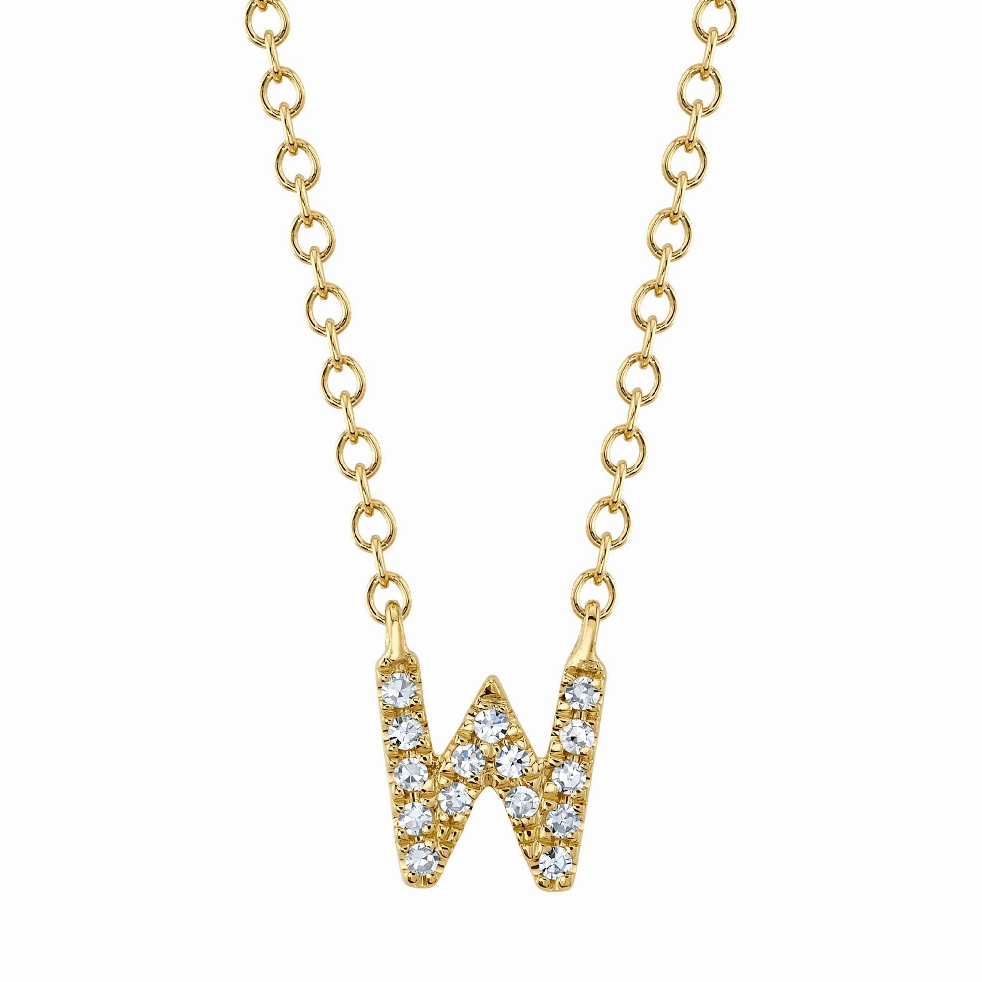 Shy Creation 0.05Ct Diamond Necklace - Initial W SC55007904-W