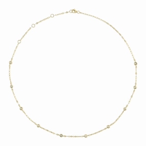 Shy Creation 0.20Ct 18" Diamonds By The Yard Sparkle Chain Necklace SC55025783