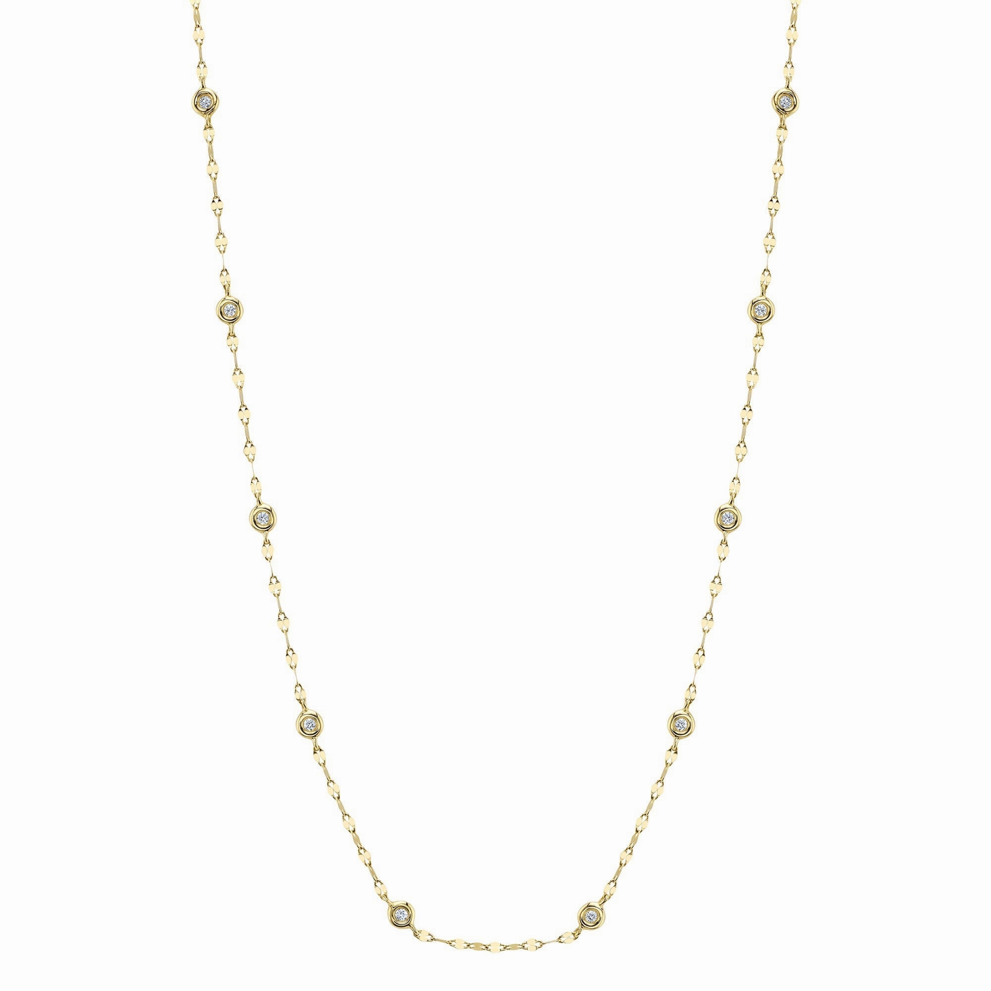 Shy Creation 0.20Ct 18" Diamonds By The Yard Sparkle Chain Necklace SC55025783