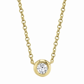 Shy Creation 0.20Ct Diamond Bezel Necklace SC55012541