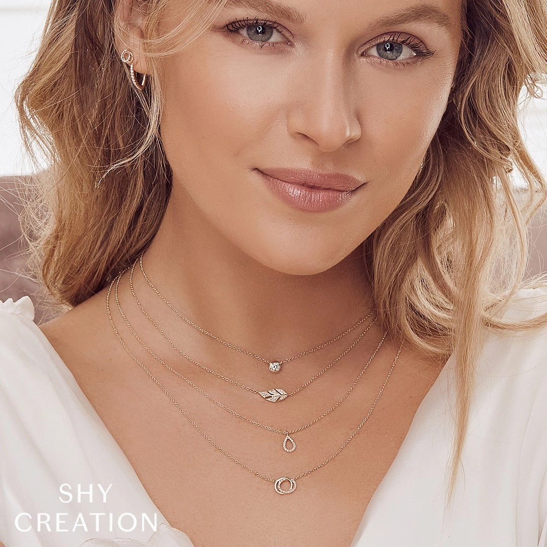 Shy Creation 0.20Ct Diamond Bezel Necklace SC55012541