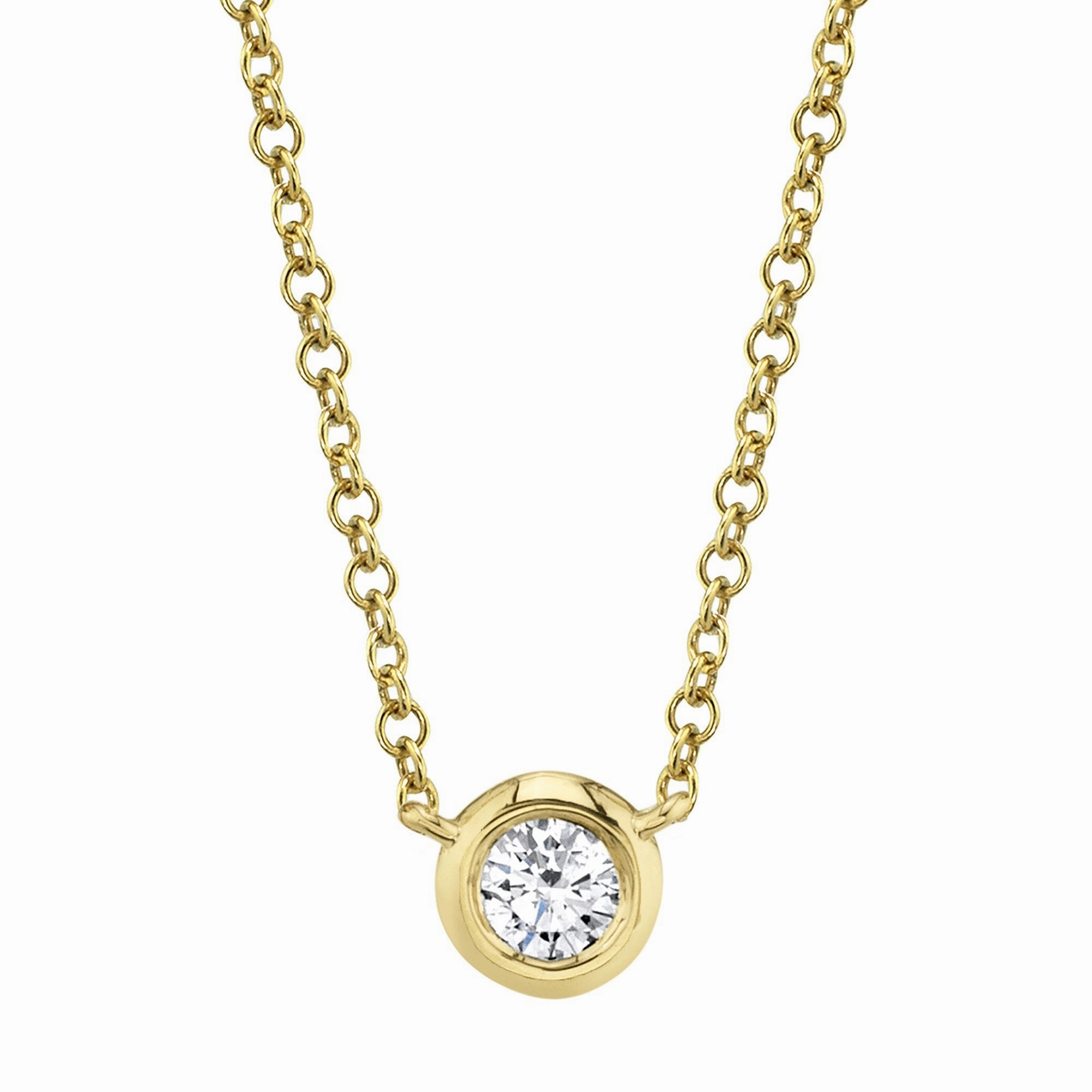 Shy Creation 0.20Ct Diamond Bezel Necklace SC55012541