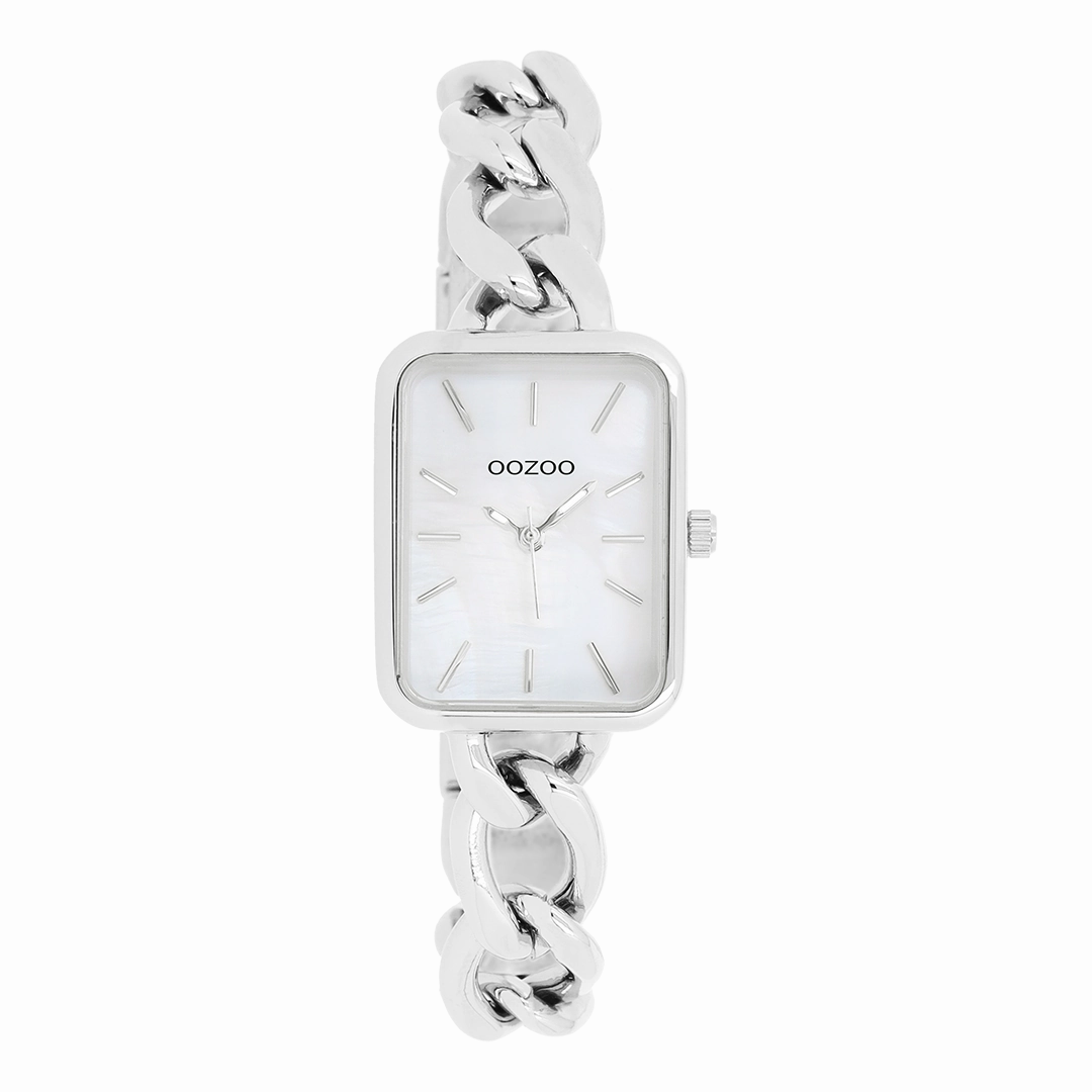 Silver coloured OOZOO watch with chain bracelet - C11130