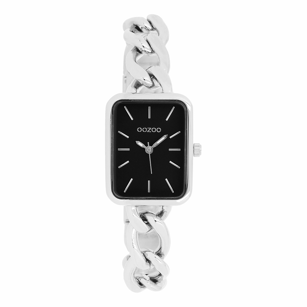 Silver coloured OOZOO watch with chain bracelet - C11131