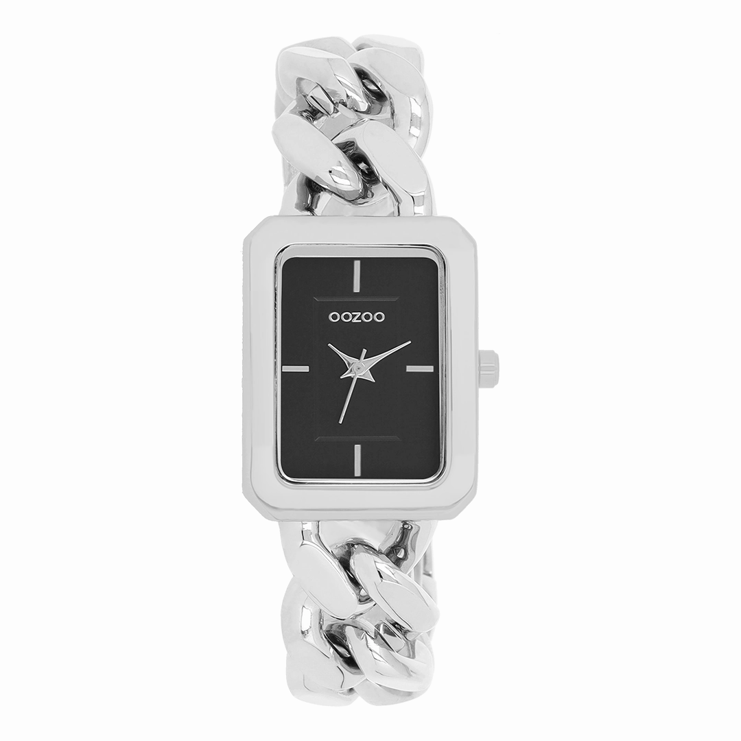 Silver coloured OOZOO watch with chain bracelet - C11271