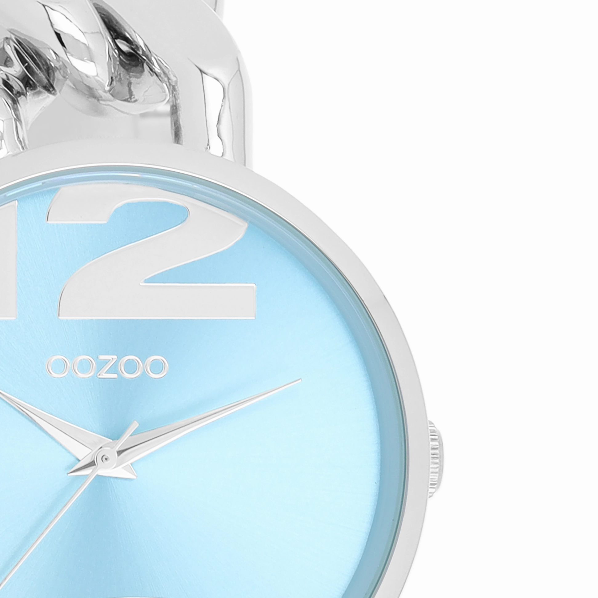 Silver coloured OOZOO watch with chunky chain bracelet - C11350