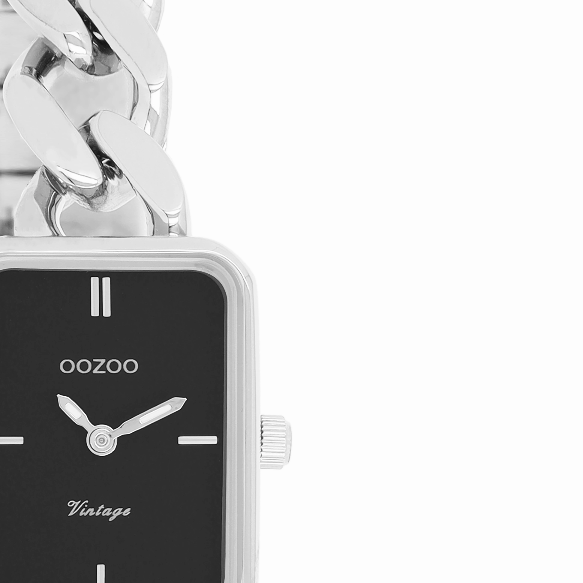 Silver coloured OOZOO watch with chunky chain bracelet - C20361