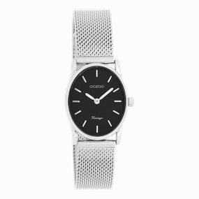 Silver coloured OOZOO watch with metal mesh bracelet - C20257