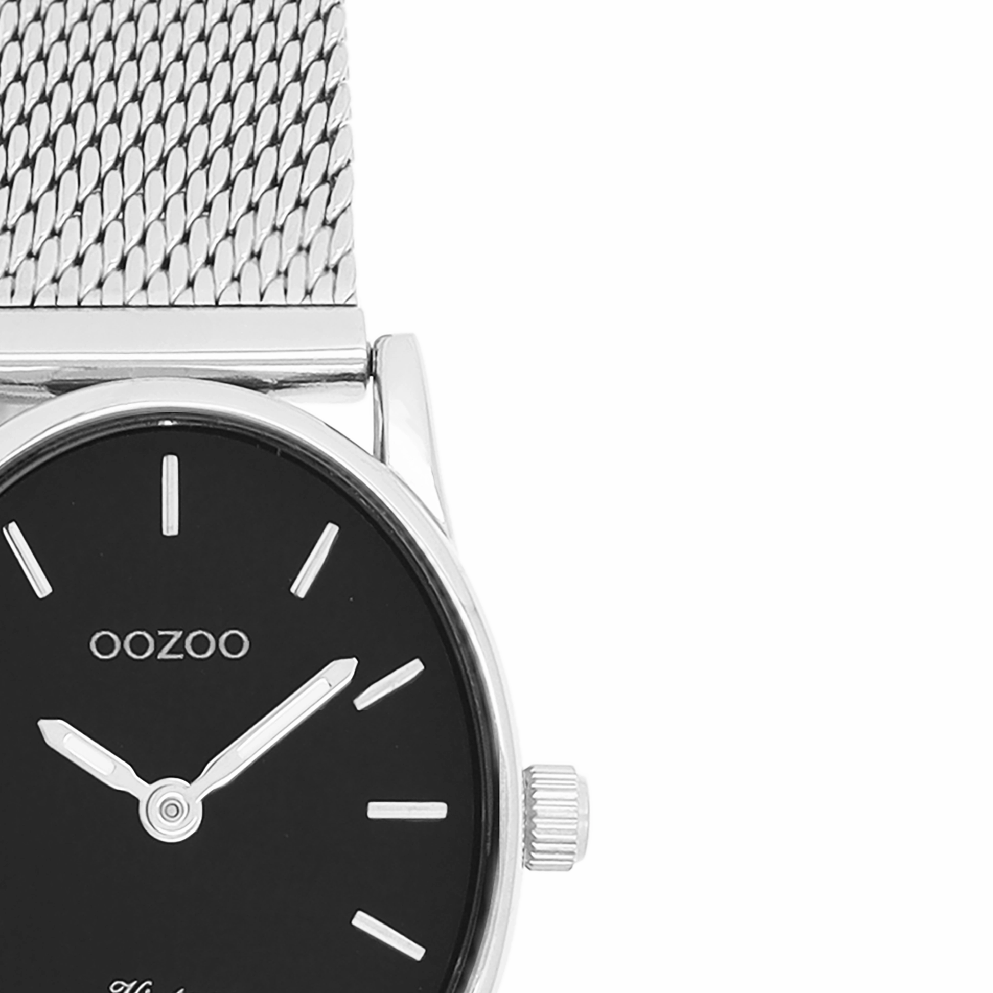 Silver coloured OOZOO watch with metal mesh bracelet - C20257