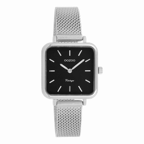 Silver coloured OOZOO watch with metal mesh bracelet - C20262