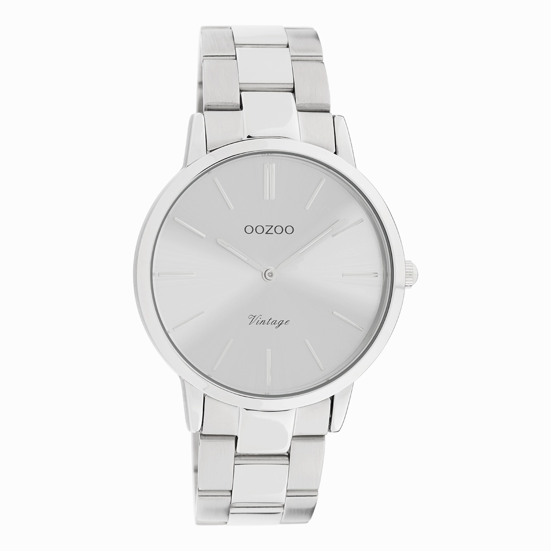 Silver coloured OOZOO watch with stainless steel bracelet - C20027