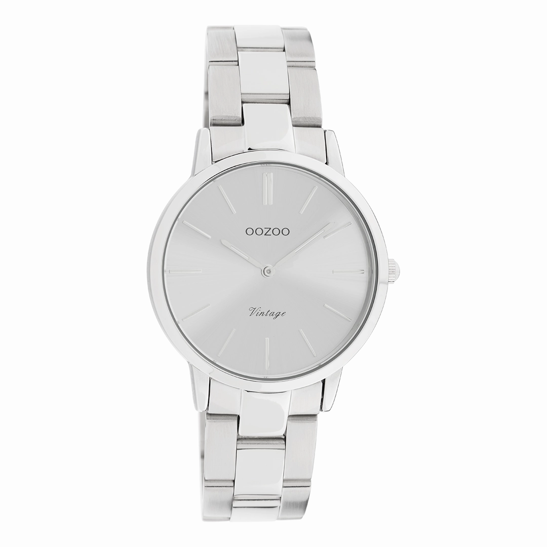 Silver coloured OOZOO watch with stainless steel bracelet - C20039