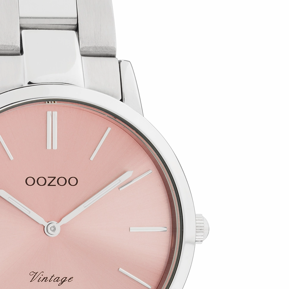 Silver coloured OOZOO watch with stainless steel bracelet - C20040