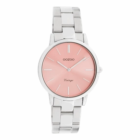 Silver coloured OOZOO watch with stainless steel bracelet - C20040