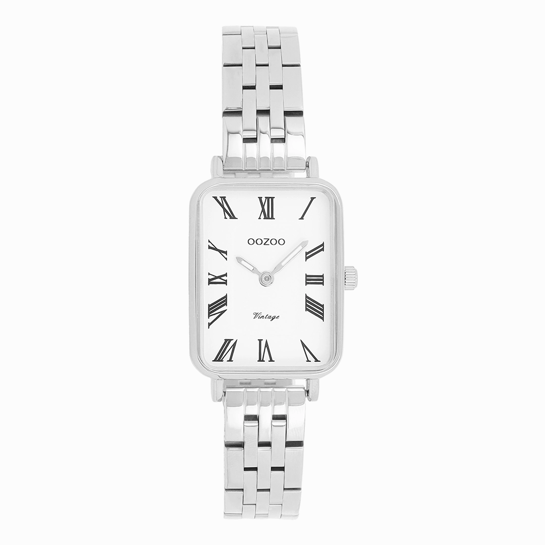 Silver coloured OOZOO watch with stainless steel bracelet - C20410