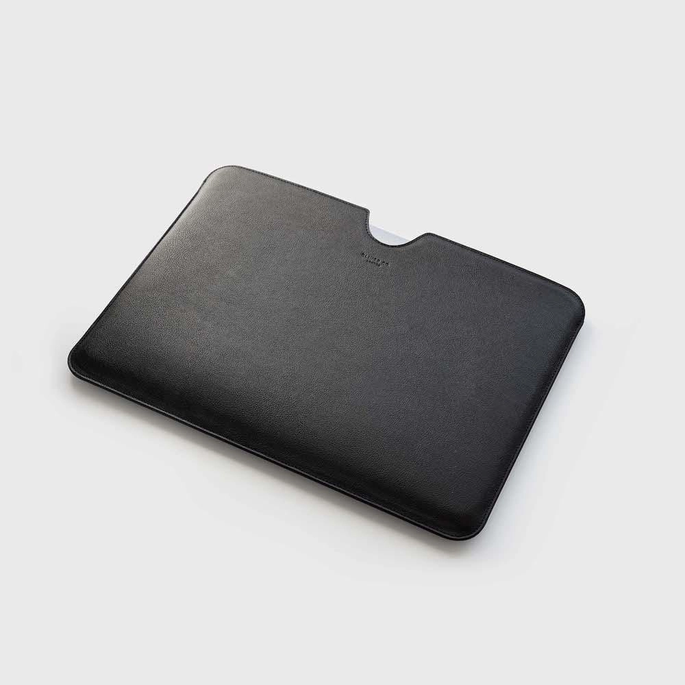 Slim Apple Leather Vegan Laptop Sleeve | Black 13"-16" Options
