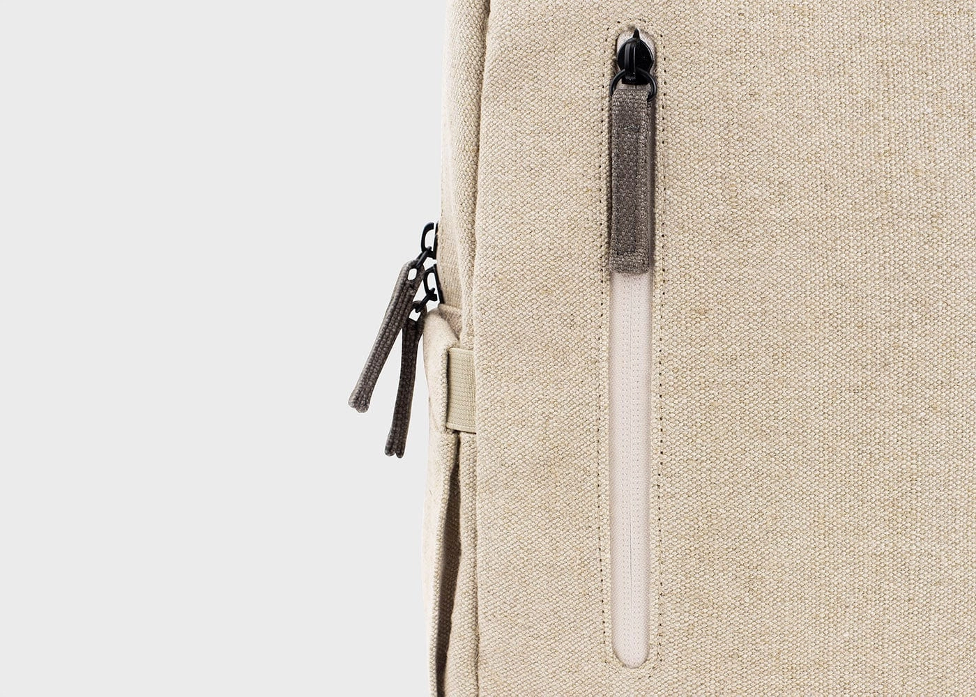 Small Vegan Hemp Backpack | Beige & Green