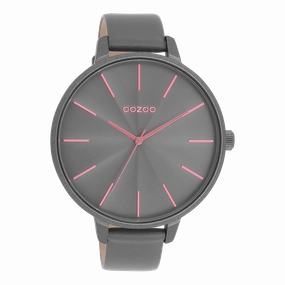 Smoke grey OOZOO watch with leather strap - C11254
